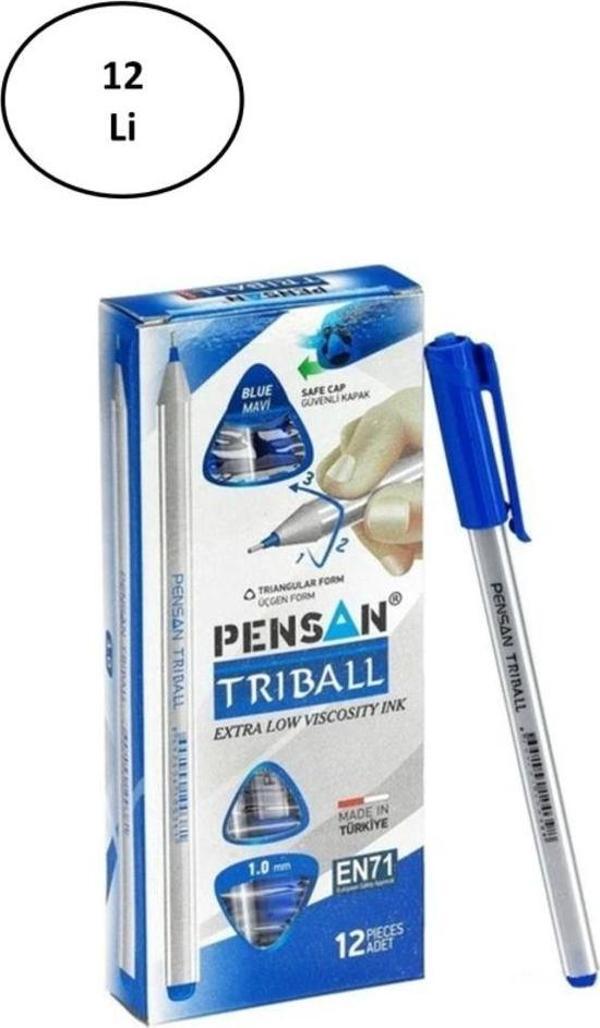Mbb E-Ticaret Pensan Triball Tükenmez Kalem 1 Mm Mavi 12'Li - Image 1