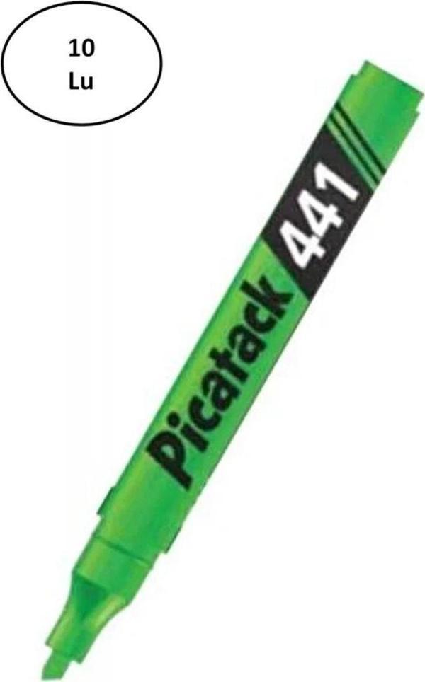 Mbb E-Ticaret Picatack 441 Fosforlu Işaretleme Kalemi Yeşil 10'Lu - Image 1