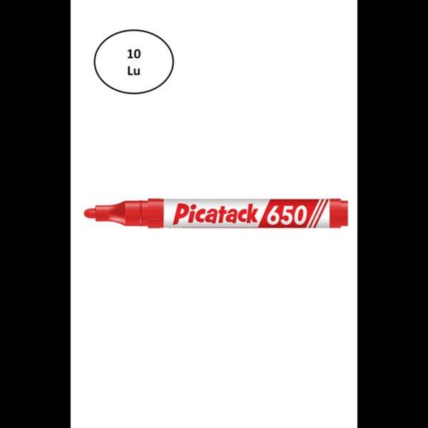 Mbb E-Ticaret Picatack 650 Permanent Marker 1,5-3Mm Yuv.Uç Kırmızı 10'Lu - Image 1