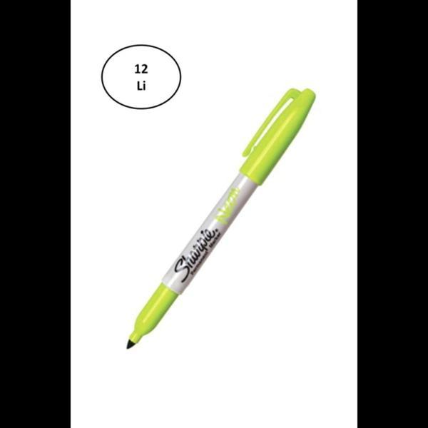 Mbb E-Ticaret Sharpie Markör 12 Li Permanent Neon Fosforlu Yeşil 12'Li - Image 1
