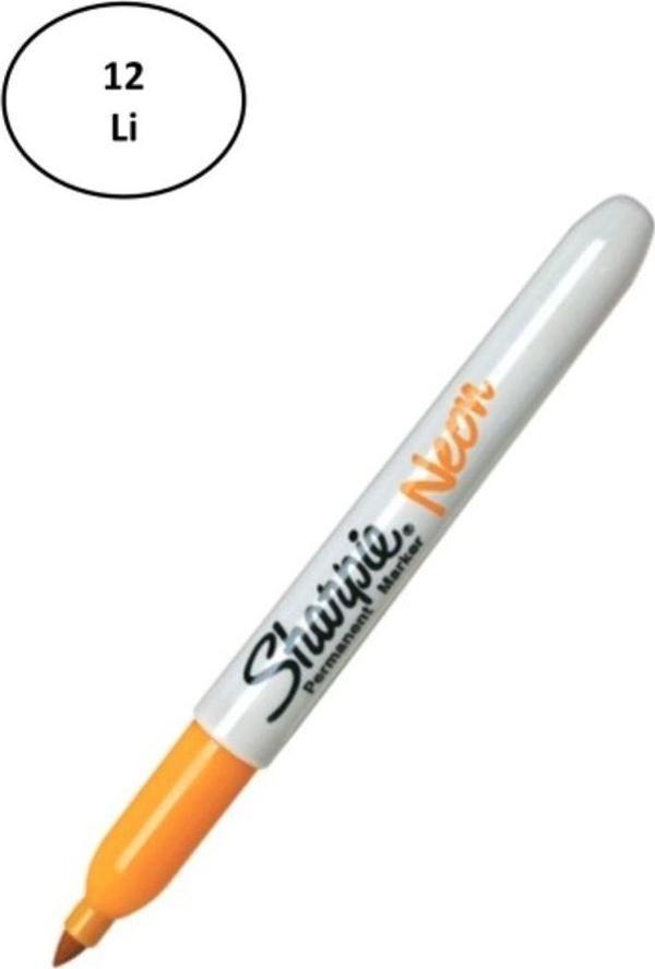 Mbb E-Ticaret Sharpie Markör Permanent Neon Fosforlu Turuncu 12'Li - Image 1