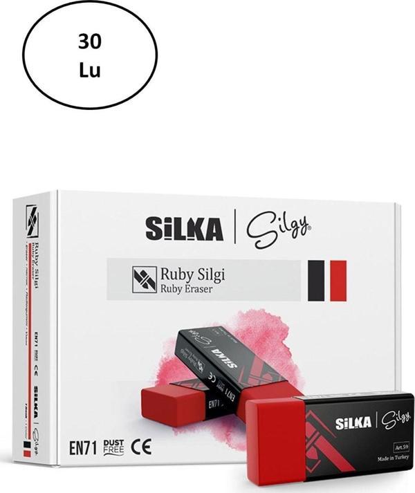 Mbb E-Ticaret Silka Art.59 Ruby Kırmızı Sınav Silgisi 30'Lu - Image 1