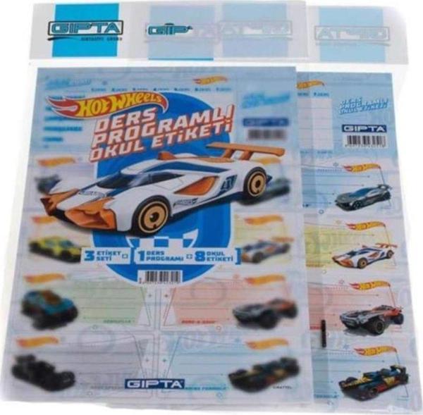 Mbb E-Ticaret Gıpta Okul Etiketi Ders Programlı Hot Wheels 3 Yaprak 16X24 1 Adet - Image 1