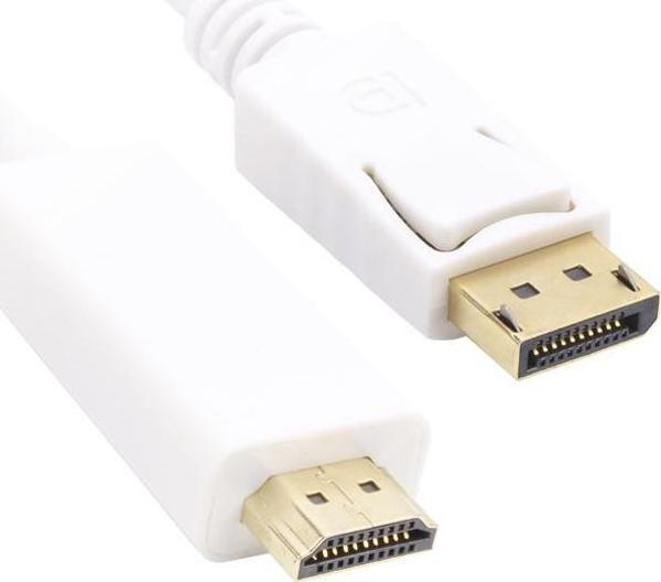 Vcom CG605L-1.8 Beyaz 1.8MT Display Port Erkek To Hdmi Erkek Kablo - Image 1