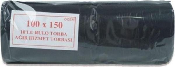 Mbb E-Ticaret Hantal Boy Çöp Torbası 100 X 150 Cm 10 Lu Rulo X 1 Paket = 10 Adet (Siyah) - Image 1