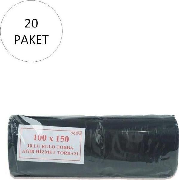 Mbb E-Ticaret Hantal Boy Çöp Torbası 100 X 150 Cm 10 Lu Rulo X 20 Paket = 200 Adet (Siyah) - Image 1
