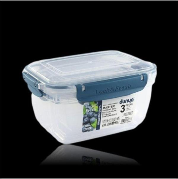 Mbb E-Ticaret 3 Lü Saklama Kabı Seti 550 - 1000 - 1800 Ml Model 30866 - Image 1