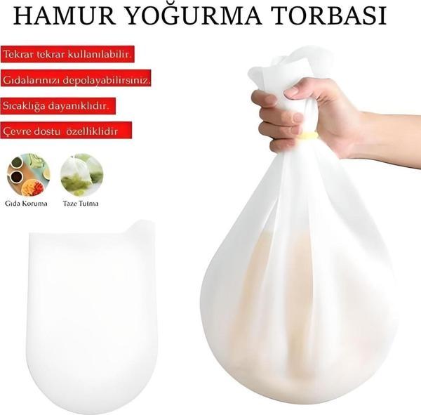Mbb E-Ticaret Hamur Torbası Orta Boy Silikon Şeffaf Hamur Yoğurma Torbası Ekmek Makarna Mantı Hamuru Kolay Yoğurma - Image 1