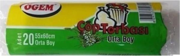 Mbb E-Ticaret Orta Boy Çöp Torbası 55 X 60 Cm 20 Li Rulo X 1 Paket = 20 Adet (Siyah) - Image 1