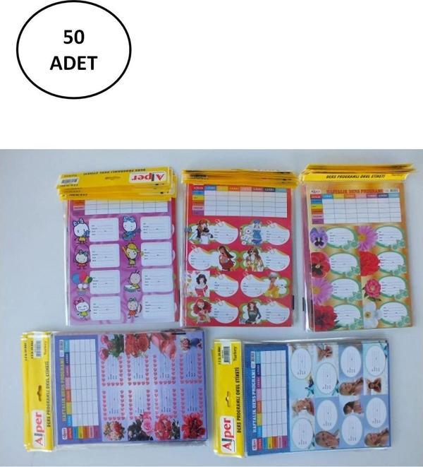 Mbb E-Ticaret Alper 3'Lü Kız Erkek Okul Etiketi 50 Adet - Image 1