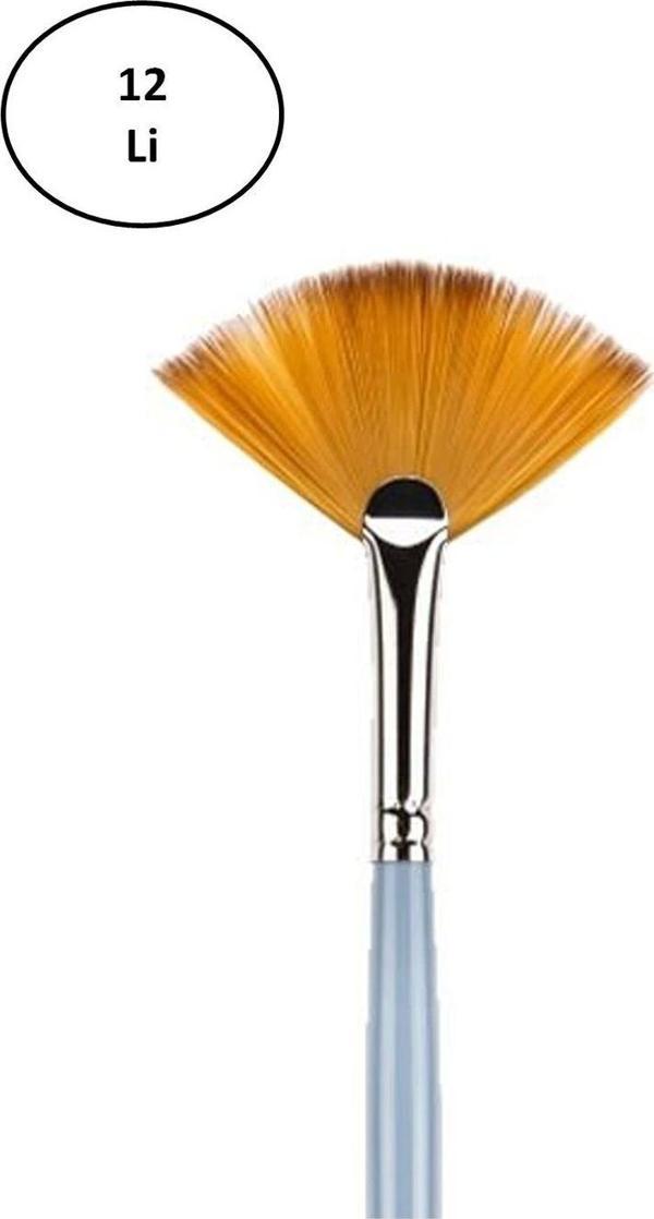 Mbb E-Ticaret Brons Br-2073 123Y Serisi No:10 Uzun Sap Yelpaze Fırça 12'Li - Image 1
