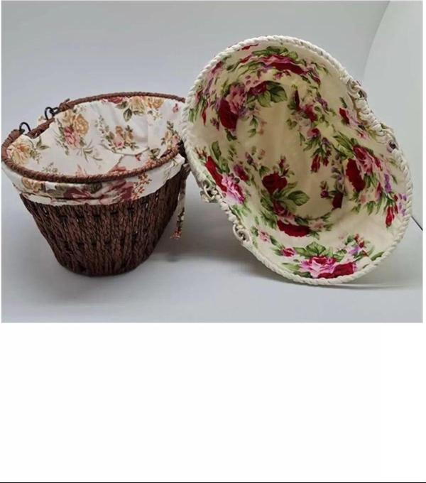 Mbb E-Ticaret Kumaşlı Hasır Ekmek Sepeti Saplı Oval Royaleks-Mtr-2003-51 - Image 1