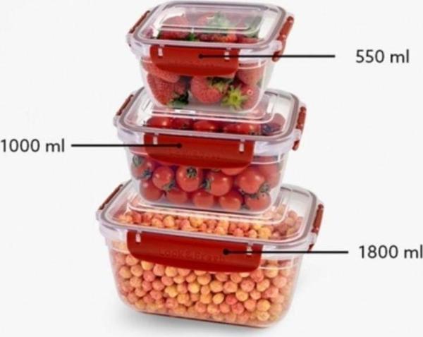 Mbb E-Ticaret Master Dikdörtgen Saklama Seti 3'Lü 550-1000-1800 Ml Royaleks-30866 - Image 1