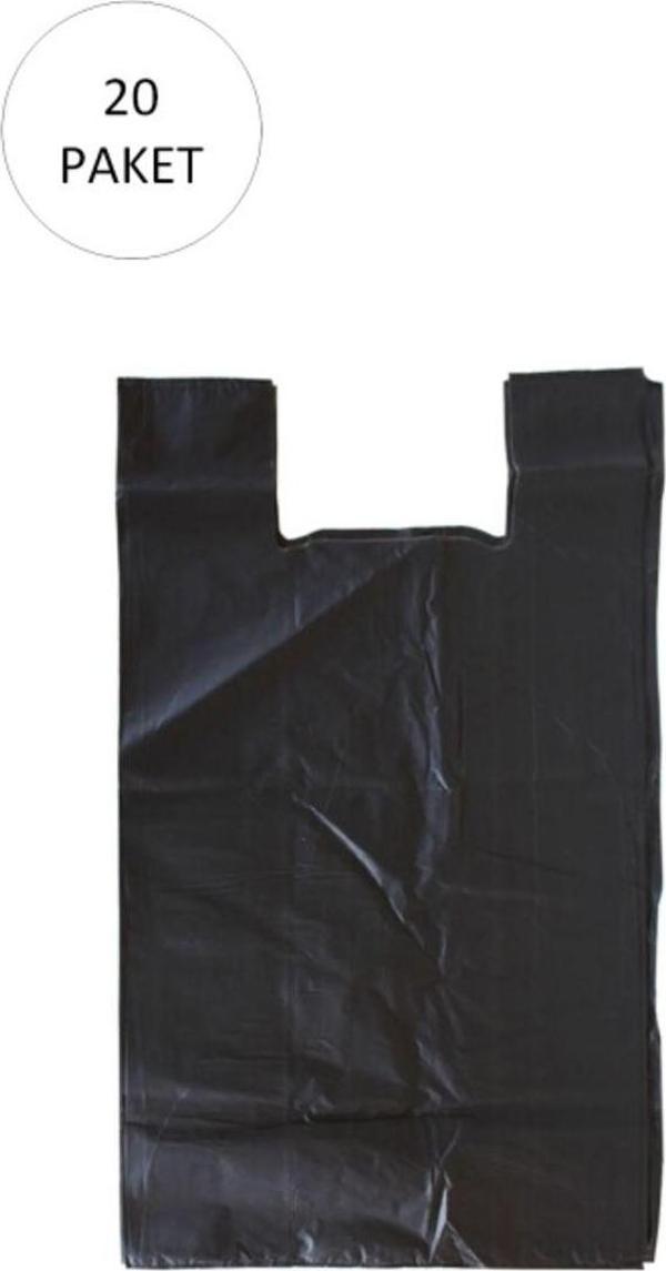 Mbb E-Ticaret Siyah Hışır Atlet Poşet Mini Boy 22X31 Cm 20 Paket Takriben 10.000 Adet - Image 1