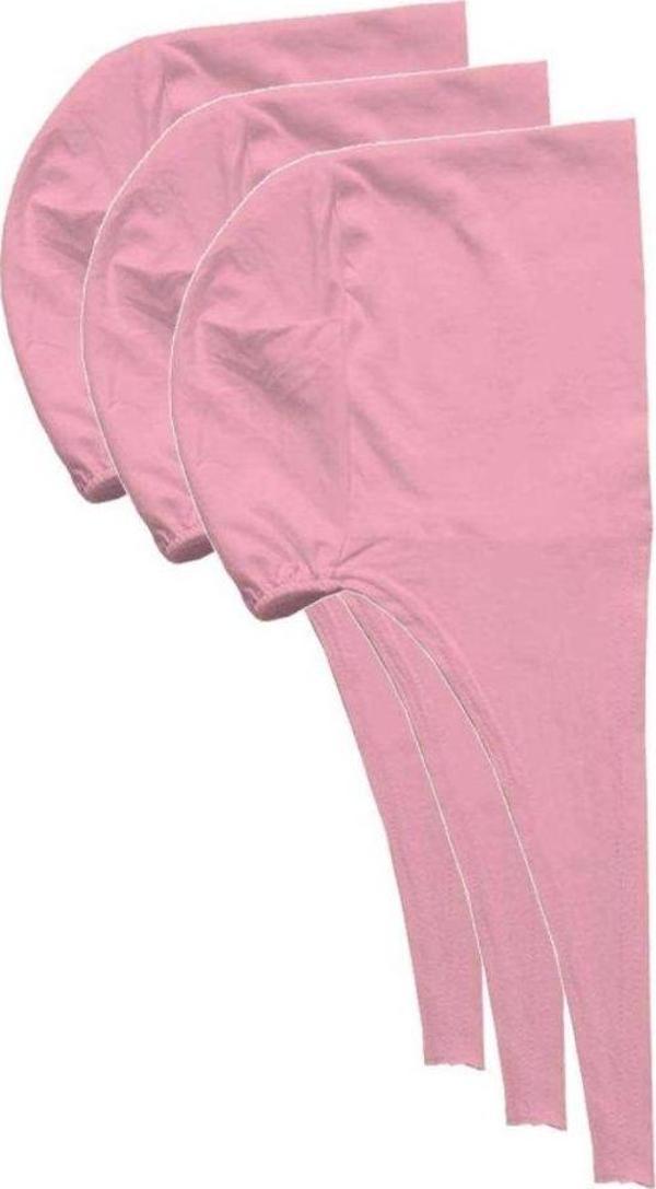 Mbb E-Ticaret 3 Adet Tesettür Bone Bağcıklı Likralı Pudra - Image 1