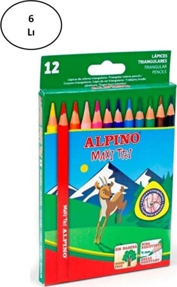 Mbb E-Ticaret Cem Alpino Alp-Al-2133 Kuru Boya Kalemi 12 Renk 6'Lı - Image 1