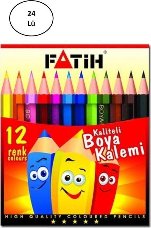  Fatih Kuruboya 12 Renk Yarım Boy 24'Lü - Image 1
