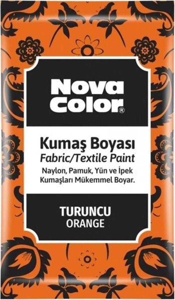 Mbb E-Ticaret Kumaş Boyası Toz 12 Gr Turuncu Nc 906 12'Li Paket / Nova Color - Image 1