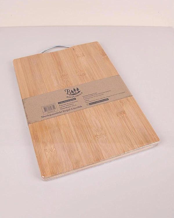 Mbb E-Ticaret Bambu Metal Saplı Ekmek Kesme Tahtası22X32 - Image 1