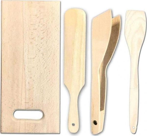 Mbb E-Ticaret Pratik Kullanım Ahşap Büyük Mutfak Seti 4 Parça - Image 1