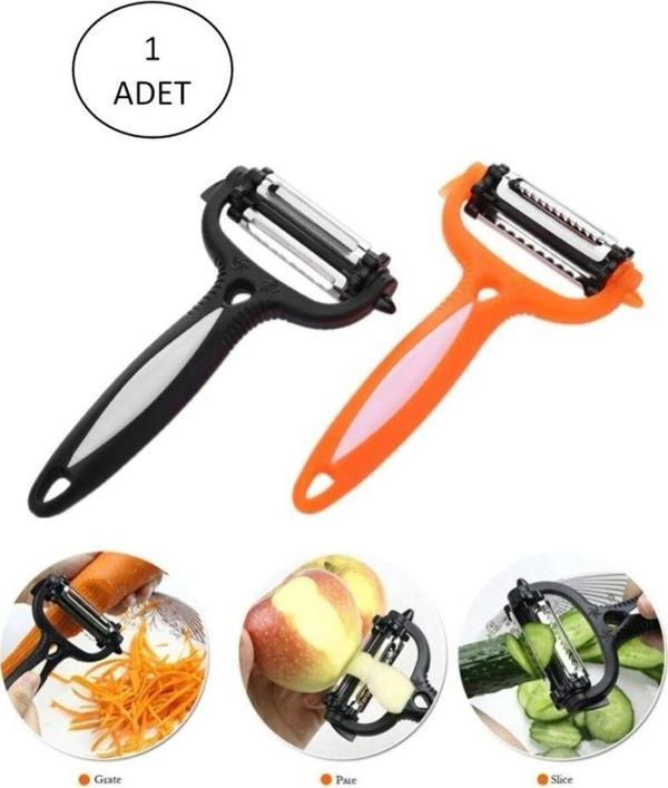 Mbb E-Ticaret Renkli Saplı 3 Başlı Çelik Soyacak - Soyucu - Image 1