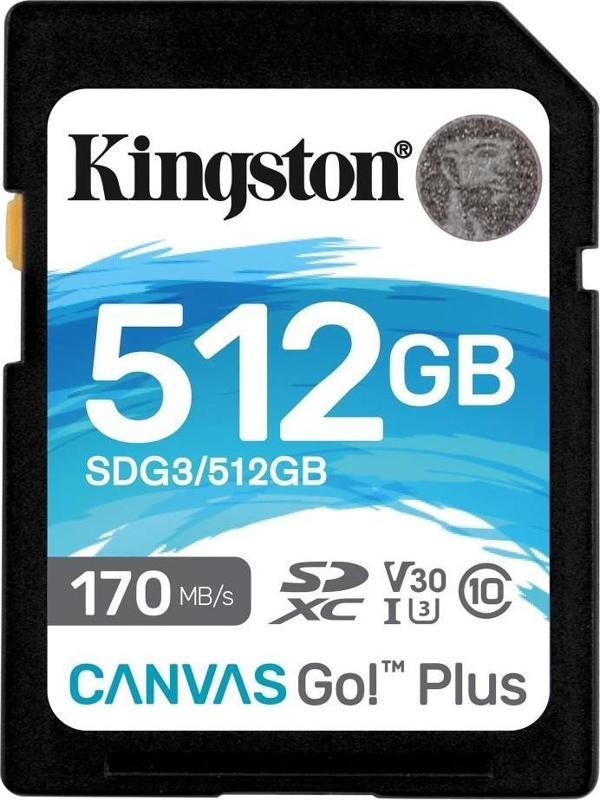 Kingston Canvas Go Plus SDG3/512GB Class 10 UHS-I U3 V30 512 GB Hafıza Kartı - Image 1