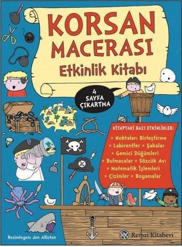 Korsan Macerası Etkinlik Kitabı - 4 Sayfa Çıkartma - Remzi Kitabevi - Image 1