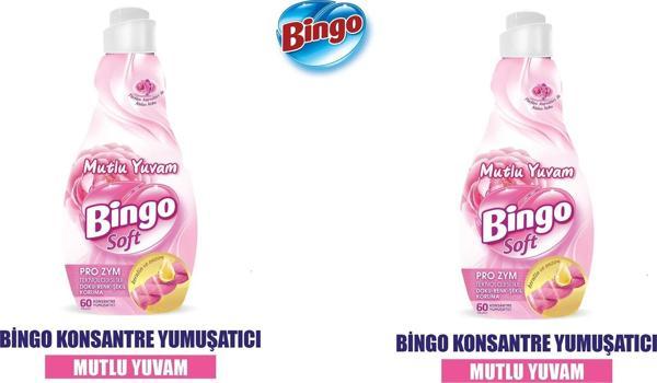 Bingo Soft Konsantre Çamaşır Yumuşatıcısı Mutlu Yuvam 1440 ml x 2 Adet - Image 1