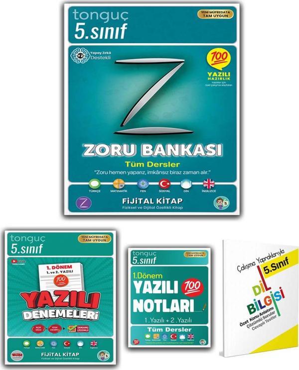 Tonguç Yayınları 5. Sınıf Zoru Bankası Tüm Dersler + 1. Dönem Yazılı Denemeleri ve Notları Seti - Tonguç Akademi - Image 1