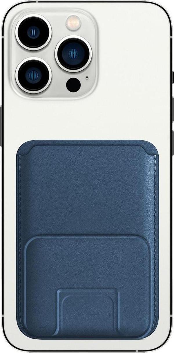 Buff Labs Buff Iphone Walletmag Stand Deri Cüzdan Blue - Image 1