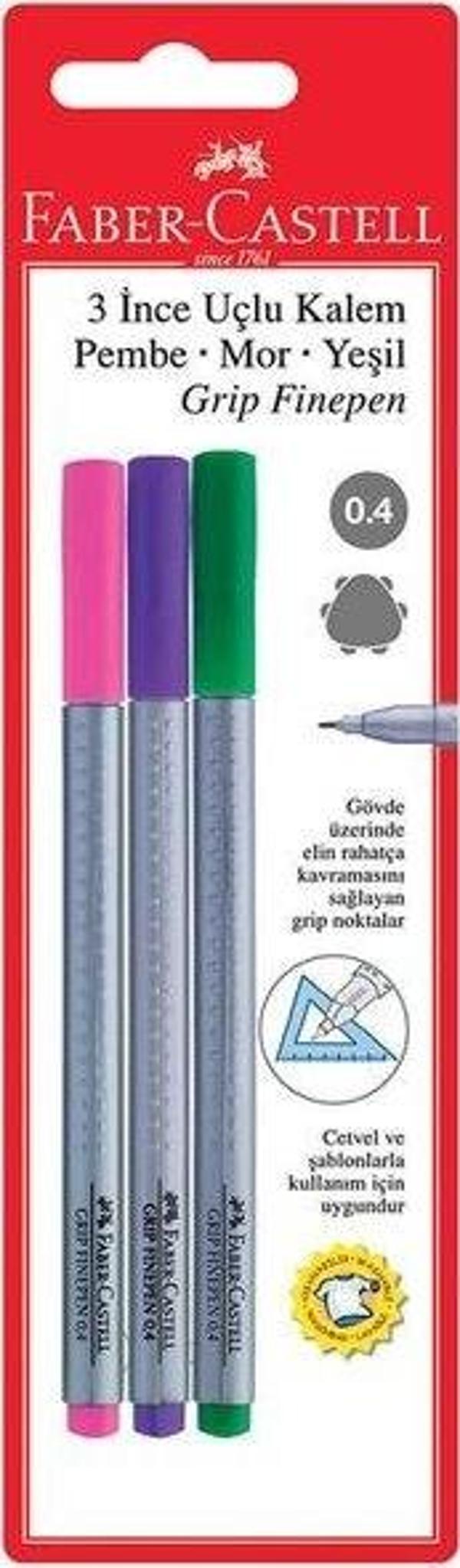 Faber-Castell Grip Finepen 3lü İnce Uçlu Kalem - Image 1