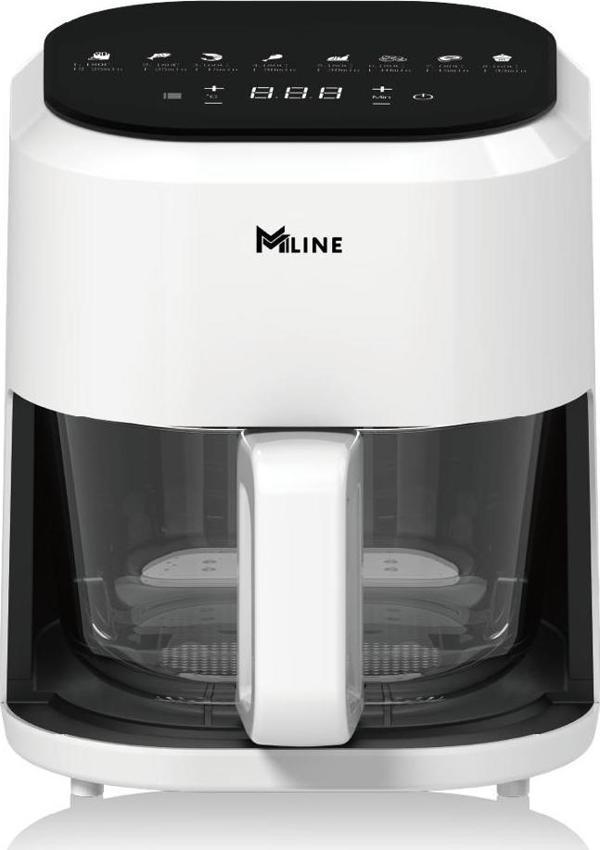 Miline Cam Hazne 4lt Airfryer Sıcak Hava Fritözü - Image 1