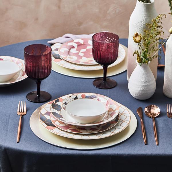 Karaca Cubes Porselen  24 Parça 6 Kişilik Yemek Takımı - Image 1