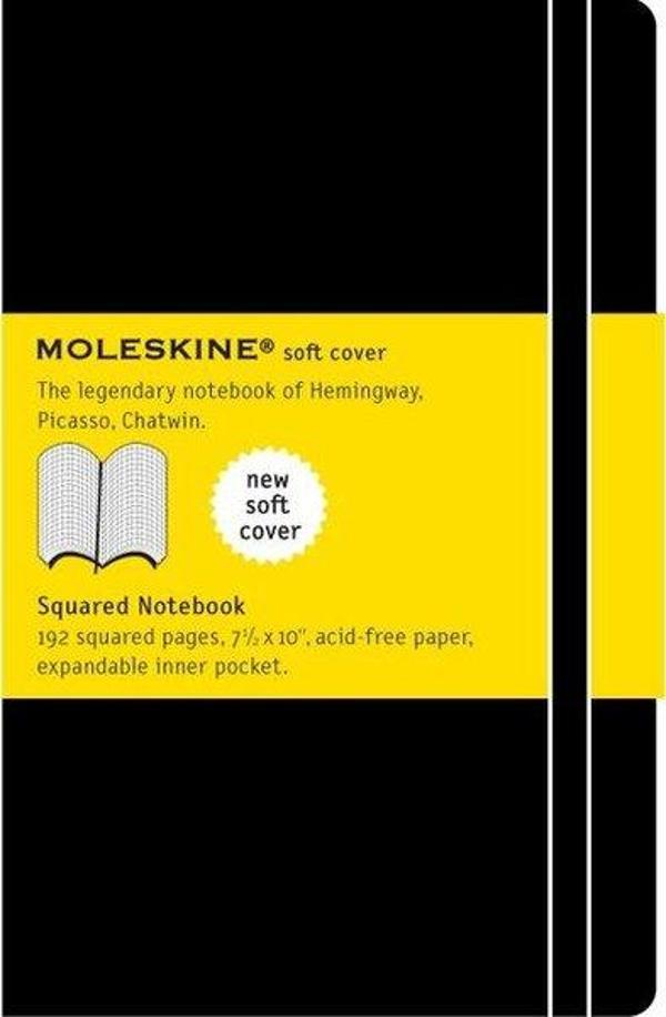  Moleskine Klasik XL Boy Yumuşak Kapak Kareli Defter Siyah - Image 1