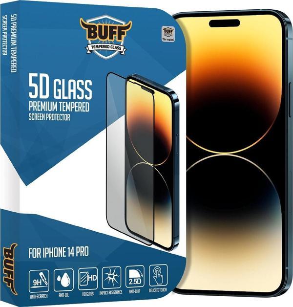 Buff Labs Buff Iphone 14 Pro 5D Glass Ekran Koruyucu - Image 1
