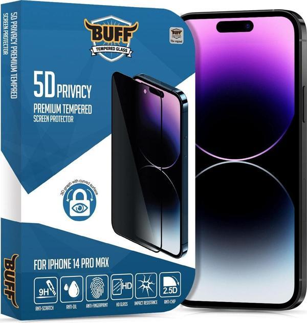 Buff Labs Buff Iphone 14 Pro Max 5D Privacy Ekran Koruyucu - Image 1