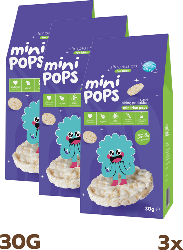 3 Paket Mini Pops Atıştırmalık Pirinç Patlakları 30G - Image 1