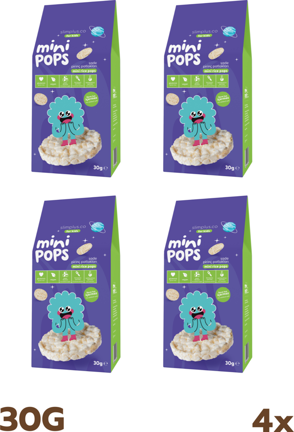 4 Paket Mini Pops Atıştırmalık Pirinç Patlakları 30G - Image 1