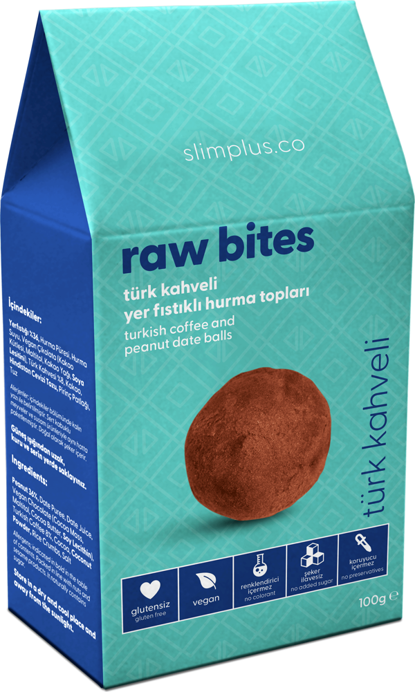 Türk Kahveli Glutensiz Vegan Yerfıstıklı Hurma Topları Raw Bites 100gr - Image 1