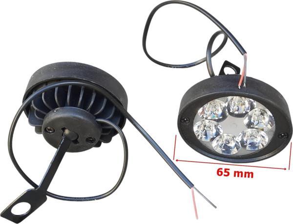 Motospartan Sis Farı Yuvarlak 6 Ledli Çakar-düz 2 Li - Image 1