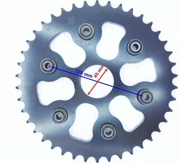 Motospartan Arka Dişli 42t-530 İç 45mm Yuki 250 İzci Cross 6 Takozlu Delikli - Image 1