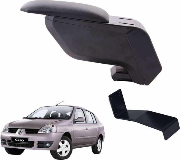 3 Tıkla Renault Symbol 2002 Delmesiz Çelik Ayaklı Siyah Kolçak Kol Dayama - Image 1