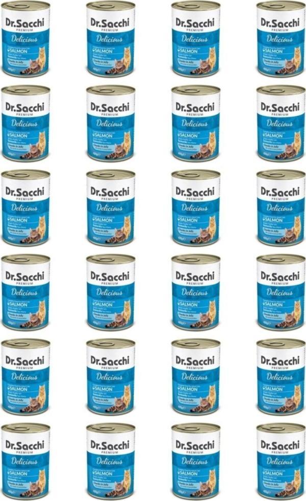 Dr. Sacchi Konserve Kedi Somonlu 400Gr X 24 Adet - Image 1
