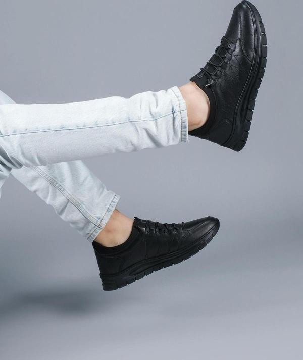 %100 Hakiki Deri Kışlık Ortopedik Sneaker Ayakkabı 2004 - Image 1