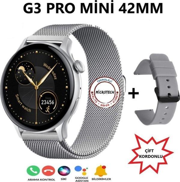 Tmax G3 Pro Mi̇Ni̇ 42Mm Akilli Saat Çi̇Ft Kordonlu(2024 Yeni̇ Model) - Image 1
