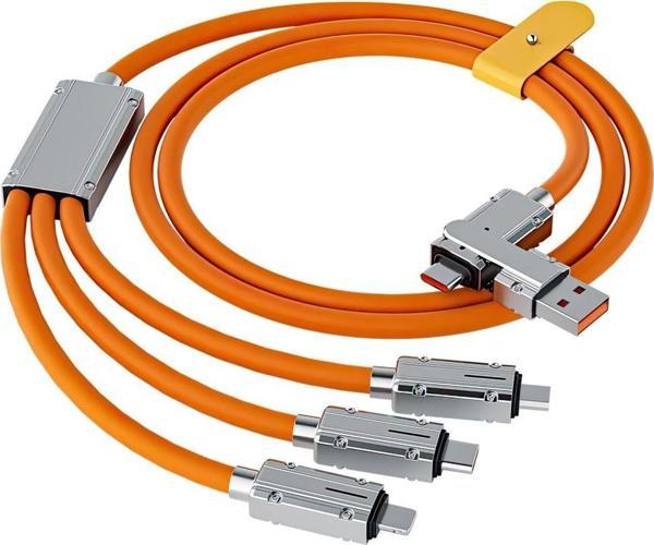 Tmax Süper Hizli 120W 6A Güçlü Si̇Li̇Kon Kablo(Type-C/Mi̇Cro Usb/Li̇Ghtni̇Ng) - Image 1