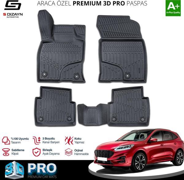 S-Dizayn Ford Kuga 3D Pro Havuzlu Paspas 2019 Üzeri A+ Kalite - Image 1