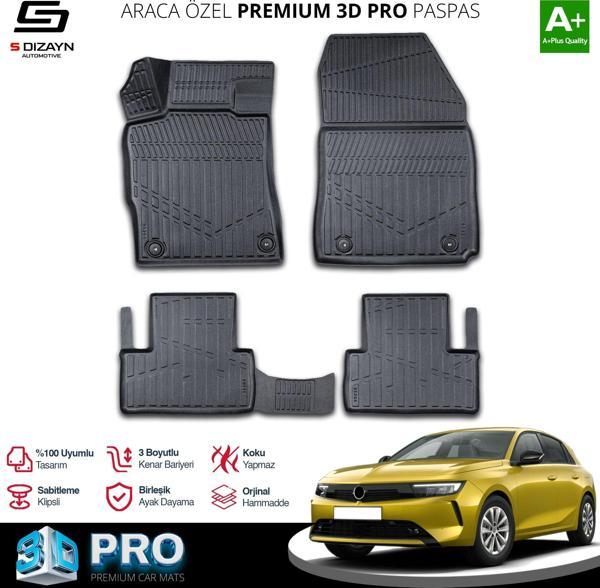 S-Dizayn Opel Astra L 3D Pro Havuzlu Paspas 2021 Üzeri A+ Kalite - Image 1
