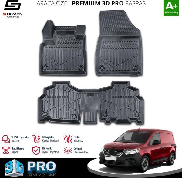 S-Dizayn Renault Kangoo 3D Pro Havuzlu Paspas 2024 Üzeri A+ Kalite - Image 1
