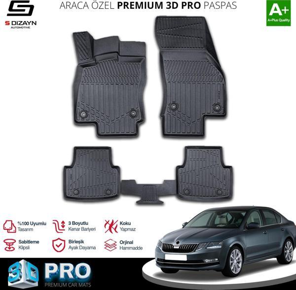 S-Dizayn Skoda Octavia 3D Pro Havuzlu Paspas 2013-2020 A+ Kalite - Image 1